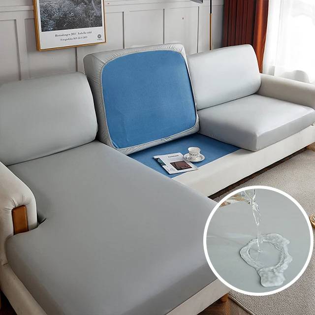 Housse en simili cuir pour coussin de canapé - Gris