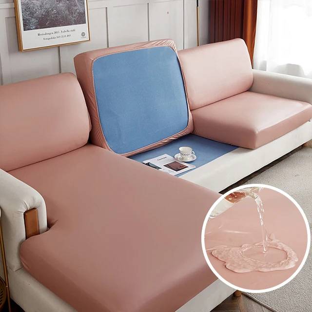 Housse en simili cuir pour coussin de canapé - Rose