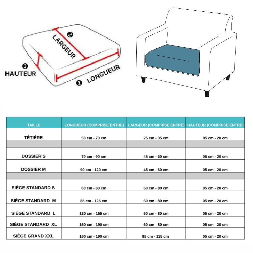 Housse coussin d'assise pour canapé - Blanc