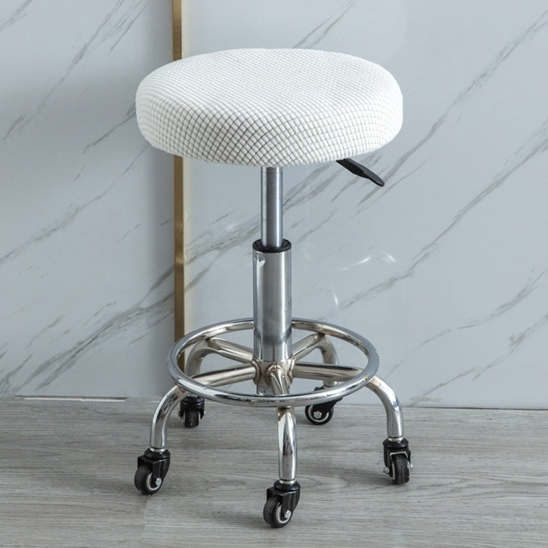 Housse de Tabouret de Bar Elastique Ronde - Blanche