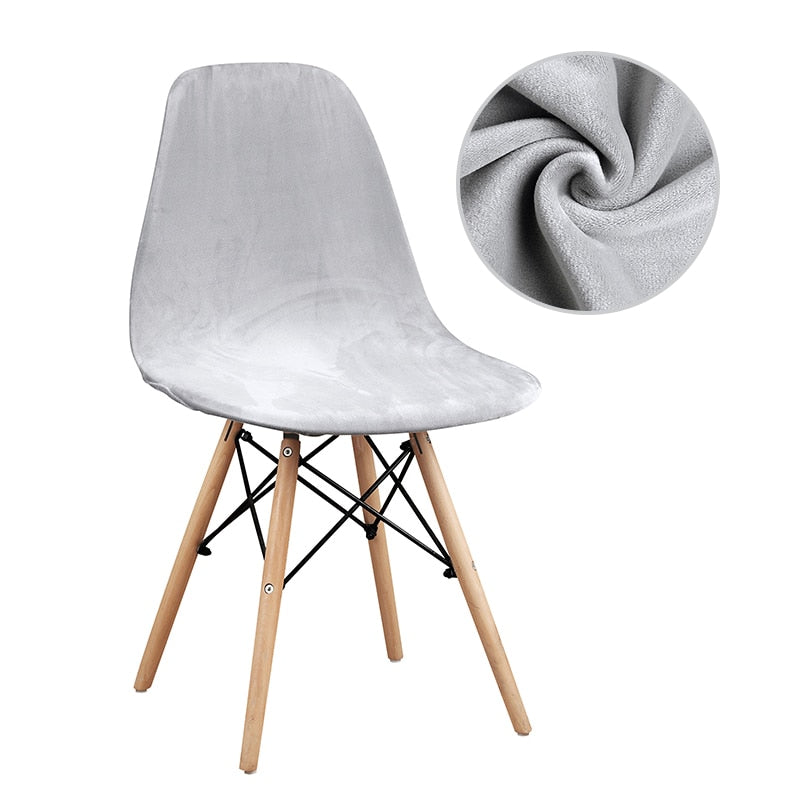 Housse de chaise scandinave velours gris - Housse de chaise velours - HousseDecor