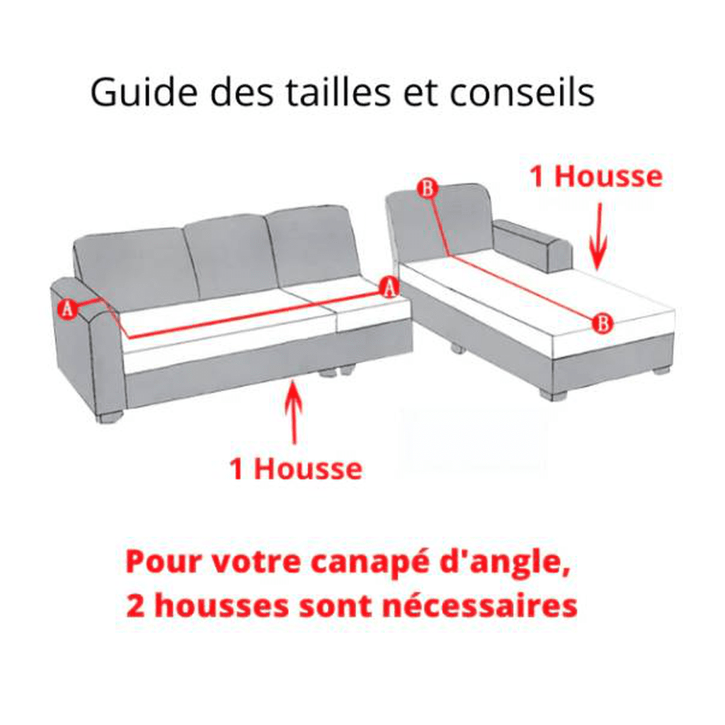 Housse de Canapé d'Angle - Gris