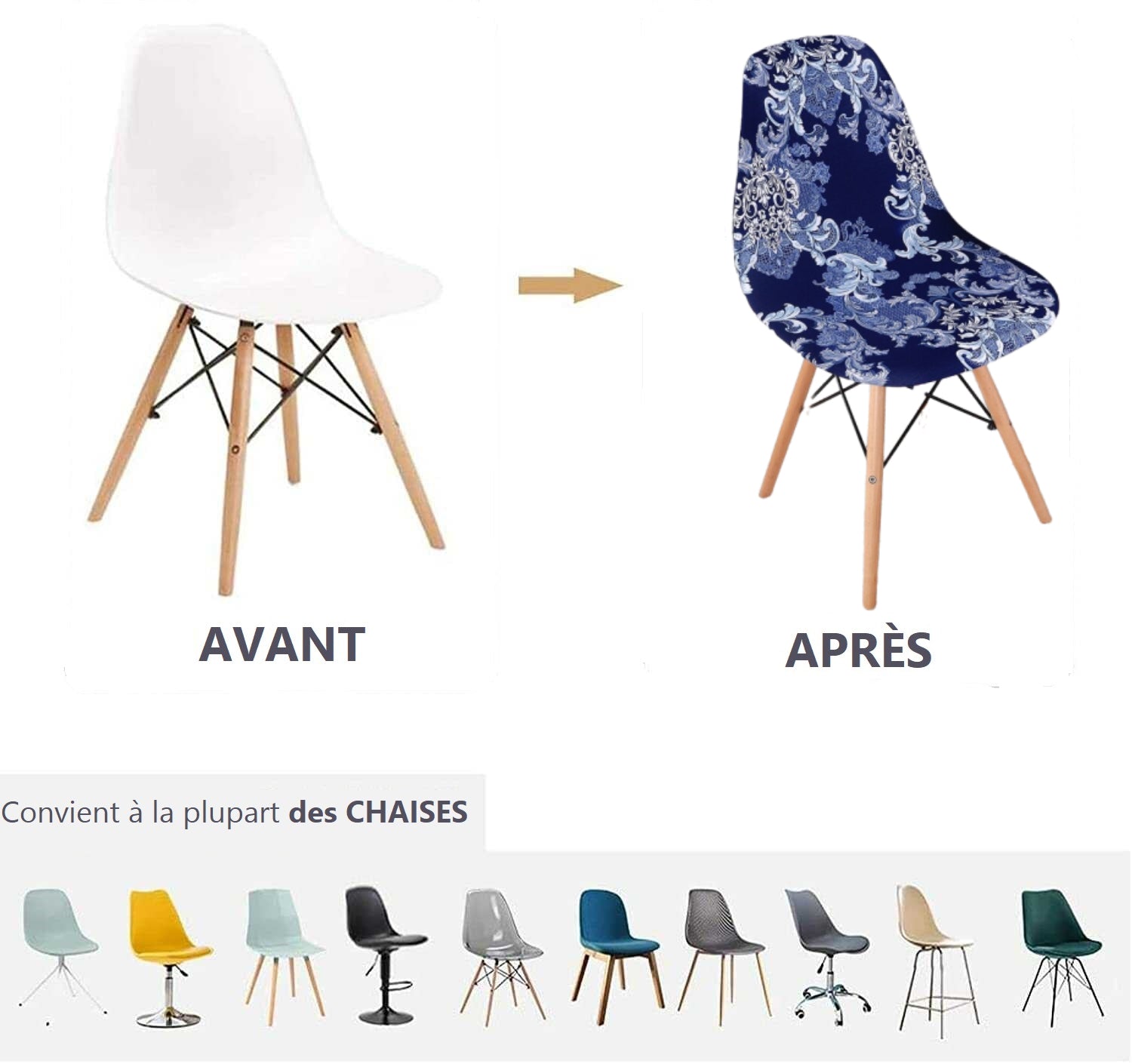 Housse de Chaise <br/> Scandinave - Sea