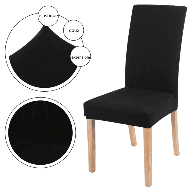 Housse de Chaise Universelle- Noir - HousseDecor