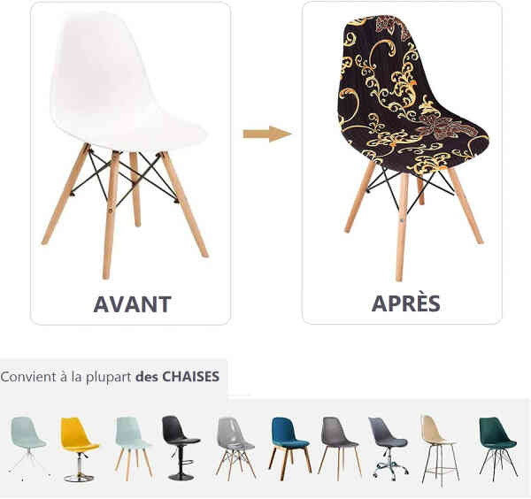 Housse de Chaise <br/> Scandinave - Golden