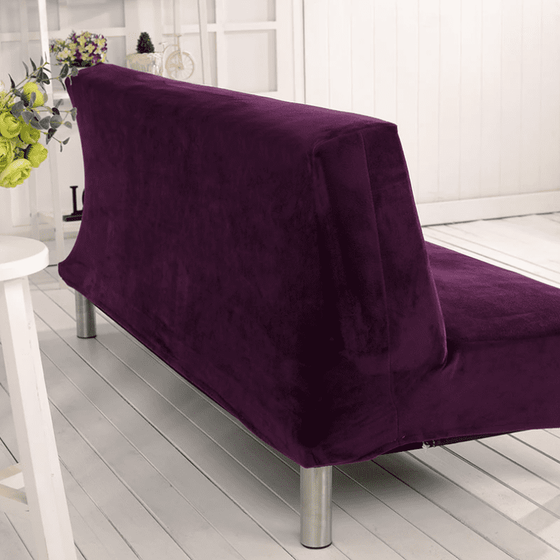 Housse pour clic clac velours violet - Housse pour canapé clic clac en velours