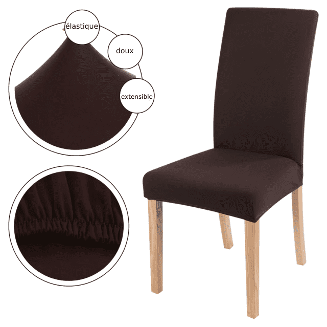 Housse de Chaise Extensible - Marron - HousseDecor