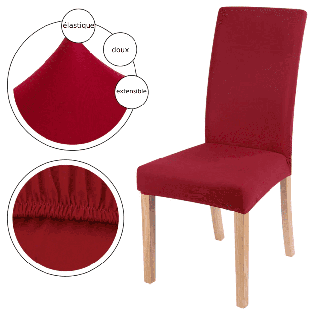 Housse de Chaise Universelle - Rouge - HousseDecor