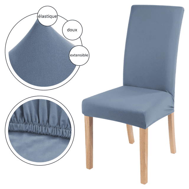 Housse Extensible de Chaise Universelle - Gris - HousseDecor