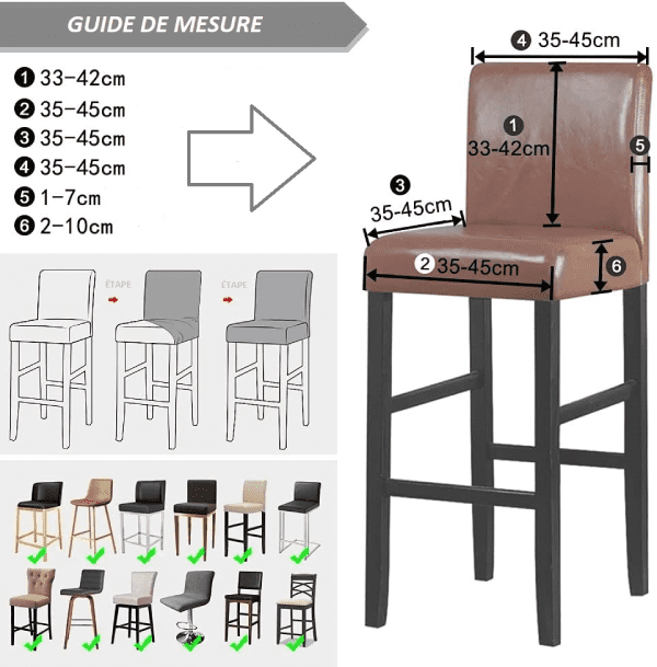 Housse Tabouret de Bar - Zébre - HousseDecor