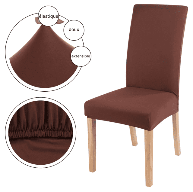 Housse de Chaise Universelle - Marron - HousseDecor